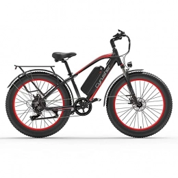 Extrbici Bicicleta Extrbici Bicicleta eléctrica de montaña para Hombres y Mujeres con batería de Litio Impermeable de Banda Gruesa 48V16AH XF650 Red