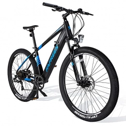 Fafrees Bicicleta Fafrees Bicicleta eléctrica de 26 pulgadas, bicicleta eléctrica de montaña de 250 W, batería extraíble de 36 V, 10 Ah, 7 velocidades, bicicleta eléctrica y pedaleo asistido - negro y azul