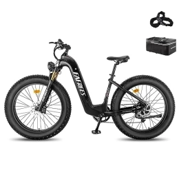 Fafrees  Fafrees Bicicleta eléctrica Fibra de Carbono, 1080Wh / 22.5AH Batería Samsung Bicicleta Urbana eléctrica, 100KM Bici montaña eléctrica, 26"*4.8" Fatbike, Shimano 9 Vels (F26 CarbonX)
