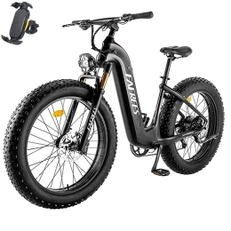 Fafrees Bicicletas de montaña eléctrica Fafrees F26 CarbonX - Bicicleta eléctrica para hombre con batería de 48 V, 22, 5 Ah, 26 x 4, 8 pulgadas, bicicleta eléctrica Shimano 9S, bicicleta eléctrica de 26 pulgadas y 95 N.m, Fat Ebike hasta 140