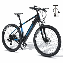 Fafrees Bicicleta Fafrees [Oficial] Bicicleta Eléctrica KER 27.5S, 27.5" 250 Watt Bicicleta Eléctrica de Montaña, 36V 10 Ah Batería Extraíble, SHIMINO 7-Vels ebike Unisex Adultos, Azul / Negro