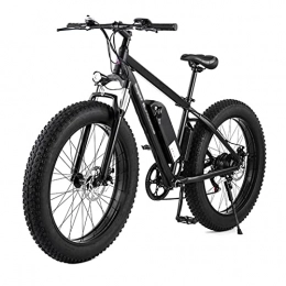 FMOPQ Bicicleta FMOPQ Adults Electric Bike 1000W Motor MAX Speed 28Mph 26" Fat Tire Electric Bicycle 48V 17Ah Lithium Battery Snow Beach E-Bike Dirt Bicycles (Color : Black)