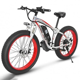 Gowell Bicicletas de montaña eléctrica Gowell 15AH 48V 350W Bicicleta de Montaña e-Bike 26 Pulgadas Aluminio Batería de Litio Shimano 21 Velocidades Freno de Disco Medidor LCD, Rojo
