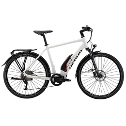HEPHA Bicicleta eléctrica Trekking 3.0 para hombre, motor central Shimano E7000, Pedelec 504 Wh, batería extraíble, 10 velocidades, 28 pulgadas (blanco, RH 56 cm)
