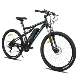 ivil Bicicletas de montaña eléctrica Hiland - Bicicleta eléctrica de 27, 5 pulgadas, para hombre y mujer, con suspensión completa, motor de 250 W, batería de litio de 36 V, 10, 4 Ah, 21 velocidades, suspensión completa, color negro