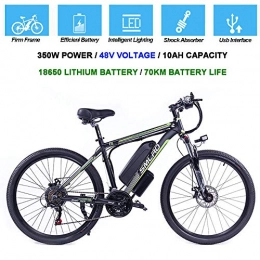 Hyuhome Las Bicicletas elctricas para Adultos, 360W Ebike de aleacin de Aluminio de Bicicletas extrable 48V 10Ah de Iones de Litio de Bicicletas de montaña/batera/conmuta Ebike,Black Green