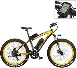 IMBM Bicicleta IMBM XF4000 26 Pulgadas de Bicicletas de montaña elctrica, 4, 0 Pedal Fuerte energa de la batera de Litio de 48V Fat Tire Bike Bicicleta asistida por la Nieve (Color : Yellow-LCD, Size : 500W)
