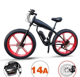 JXH Bicicleta JXH 48V14AH 400W Potente Bicicleta elctrica 26 '' 4.0 Fat Tire Ebike Shimano 27 Nieve Velocidad MTB Bicicleta Plegable elctrica de la Hembra Adulta / Hombre, Negro