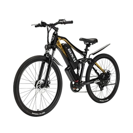 KELKART Bicicletas de montaña eléctrica KELKART Fat Tire Bicicleta Eléctrica / Bicicleta de Montaña de 27.5"con Frenos de Disco Mecánicos Y Sistema de Cambio Shimano de 7 Velocidades, Bicicleta de Suspensión Completa