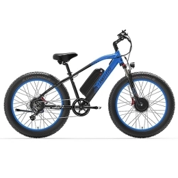 Kinsella Bicicleta Kinsella LANKELEISI MG740PLUS Bicicleta eléctrica Todoterreno de Doble Motor : 20ah (batería Samsung), neumáticos 26 * 4.0, Sistema de Frenos de Disco, Shimano de 7 velocidades. (Azul)