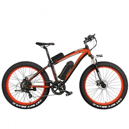 LANKELEISI Bicicleta LANKELEISI XF4000 26 Pulgadas Bicicleta de montaña eléctrica 4.0 Nieve Bicicleta 1000W / 500W energía Fuerte 48V batería de Litio 7 Velocidad suspensión Tenedor (Negro Rojo, 1000W 17Ah)