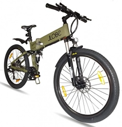 LLobe Bicicleta LLOBE Adultos 26Pulgadas Aluminio Plegable Mountain E-Bike Deportes, Color Verde, One Size, 130749
