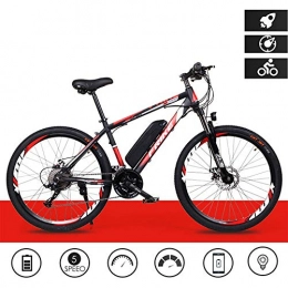 MDZZ Bicicleta MDZZ Montaa de la Bicicleta elctrica, 250W Ligero para Adultos Powered Bicicletas, 21 Velocidad de Litio de la batera E-Bici con Asiento Ajustable, Black Red, Ordinary