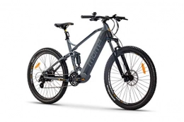 Moma Bikes Bicicletas de montaña eléctrica Moma Bikes Bicicleta de Montaa E-MTB 27, 5" Full SUSP. M-L con Bateria integrada, Adultos Unisex, Gris, 27.5