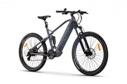 Moma Bikes Bicicleta Moma Bikes Bicicleta Eléctrica E-MTB 27.5" Full Suspension, Shimano 24vel, frenos hidráulicos, batería Litio 48V 13Ah (624Wh), Color Gris, Tamaño 27.5 L - XL