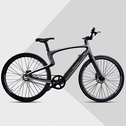 trends4cents Bicicleta NewUrtopia - Bicicleta eléctrica inteligente completa de carbono, talla L, modelo Lyra (negro y plateado), 35 Nm, con proyección antirrobo, control por voz, ultraligera