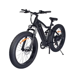 Asiwo Bicicletas de montaña eléctrica OneS1 - Bicicleta de montaña eléctrica de 26 pulgadas 4.0, neumáticos gruesos, 25 km / h, frenos de disco mecánicos, pantalla LCD multifuncional, para hombre y mujer, 48 V, 10 Ah, doble amortiguación