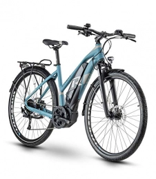 RAYMON Bicicletas de montaña eléctrica RAYMON Tourray E 5.0 - Bicicleta eléctrica para Mujer, Color Azul y Gris, tamaño 48 cm