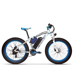 RICH BIT Bicicletas de montaña eléctrica RICH BIT Bicicleta eléctrica para Hombre TOP-022 26"Bicicleta de montaña eléctrica 48V 12.5AH Batería de Litio Neumático Grande Snow Ebike (Azul)