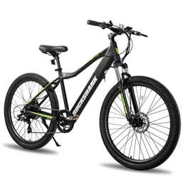 ROCKSHARK Bicicletas de montaña eléctrica ROCKSHARK Hiland - Bicicleta eléctrica de montaña eléctrica de 27, 5" para adultos, con batería extraíble de 10, 4 Ah, cambio Shimano de 7 velocidades