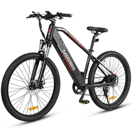 Samebike Bicicletas de montaña eléctrica SAMEBIKE Bicicleta eléctrica 27.5 Pulgadas 48V / 10.4Ah batería, Shimano 7 Vel, Pedal Assist, Se Puede configurar la contraseña en la Pantalla，Alcance de hasta 35-90 km, Adultos Urbana City E-Bike(Negro)