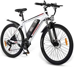 Samebike Bicicleta SAMEBIKE SY26 - Bicicleta eléctrica con batería de 350 W, 10 Ah, bicicleta de montaña eléctrica de 26 pulgadas, para adultos (blanco)