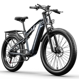 Shengmilo Bicicletas de montaña eléctrica Shengmilo Bicicleta eléctrica Bike de 26 Pulgadas, Bicicleta de montaña eléctrica E-Bike batería de 840 WH Cambio de 7 velocidades Ciclismo eléctrico con neumático Ancho Frenos de Disco mecánicos
