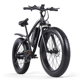 Shengmilo Bicicleta Shengmilo-MX02S Bicicleta eléctrica de 26x4“, bicicleta de montaña de 7 velocidades, bicicleta de asistencia de pedal, batería de litio extraíble de 48V / 17Ah, doble freno de disco hidráulico (negro)
