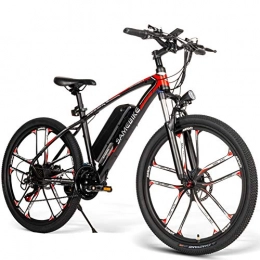 SM26 Bicicleta de montaña eléctrica, Bicicleta eléctrica para adultos 8Ah 350W Neumático gordo 26 pulgadas con Shimano 21 velocidades Bicicletas ciclomotor Rápido para Hombres Mujeres Deportes - Negro