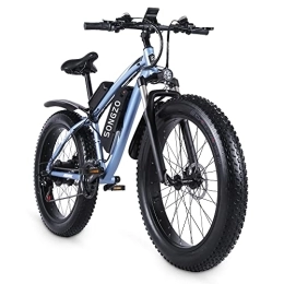 SONGZO Bicicletas de montaña eléctrica SONGZO Bicicleta eléctrica 26 Pulgadas Fat Bike electrica con batería de Litio 48V17AH palancas de Cambio 3 × 7 y paletas Shimano
