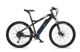 Telefunken Bicicleta Telefunken Bicicleta eléctrica de montaña de aluminio, cambio Shimano de 9 velocidades, pedelec MTB, 27, 5 pulgadas, motor trasero de 250 W, frenos de disco, color antracita / azul, subida M920