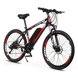 TGHY Bicicletas de montaña eléctrica TGHY Bicicleta de Montaña Eléctrica de 26" 250W con Batería de Iones de Litio Extraíble de 36V 10Ah para Hombres Adultos Alcance de 50km 27 Velocidades Freno de Disco Doble, Black & Red
