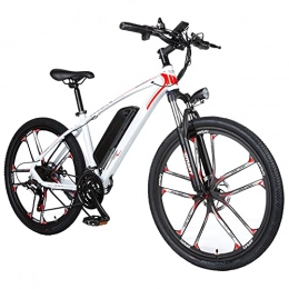 TGHY Bicicletas de montaña eléctrica TGHY Bicicleta de Montaña Eléctrica para Adultos E-Bike de 26" con Asistencia de Pedal Motor de 48V 350W Batería de Litio Extraíble de 8Ah 21 Velocidades Freno de Disco Doble, Blanco