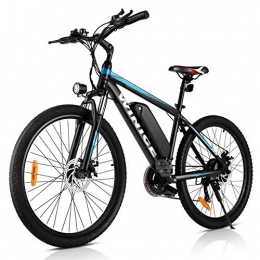 Vivi Bicicleta VIVI Bicicleta eléctrica de montaña 26 Pulgadas, Motor de 350 W, 36 V, 10.4 Ah, batería extraíble, Bicicleta eléctrica para Adultos. (Azul 26)