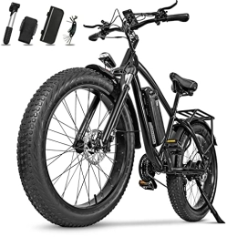 YANGAC Bicicletas de montaña eléctrica YANGAC Bicicleta eléctrica de 26 pulgadas, bicicleta eléctrica de montaña, con batería de litio extraíble de 48 V / 17 Ah, 90 km, motor potente 85 nm, freno hidráulico, SUV Electric Bike (negro)