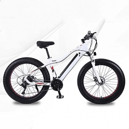 YIZHIYA Bicicleta YIZHIYA Bicicleta Eléctrica, 26" Bicicleta de montaña eléctrica para Adultos, Batería de Litio extraíble Oculta de Moto de Nieve de neumáticos gordos, E-Bike de 27 velocidades, Blanco, 48V 750W
