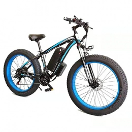 YIZHIYA Bicicletas de montaña eléctrica YIZHIYA Bicicleta Eléctrica, 26" E-Bike de montaña para Adultos, Ebike Fat Tire de 21 velocidades, Motor de 36V 10Ah 350W, Frenos de Disco Delanteros y Traseros, Black Blue