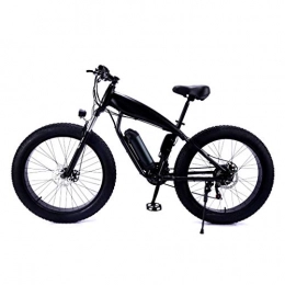 YUN&BO Bicicleta eléctrica de Nieve para montaña, Bicicleta eléctrica Fat Tire E-Bike de 26 Pulgadas y 5 velocidades con batería de Litio de 36V 8AH para Adolescentes y Adultos,Negro
