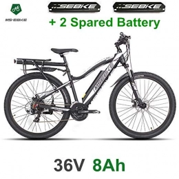 ZDDOZXC 21 velocidades, 27,5 pulgadas Pedal Assist bicicleta elctrica, batera de invisibilidad 36V, horquilla de suspensin, ambos frenos de disco, bicicleta de montaña E bike