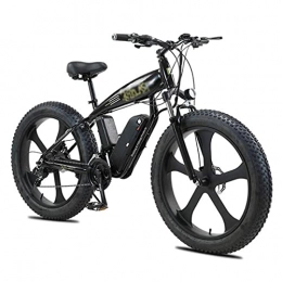 ZWHDS Bicicletas de montaña eléctrica ZWHDS Bicicleta eléctrica de 26 Pulgadas - 350W 36V Bicicleta de Nieve 4.0 Neumático de Grasa E-Bike Batería de Litio Bicicleta de montaña (Color : Black)