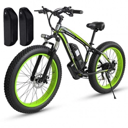 ZXL Bicicleta ZXL Bicicleta Eléctrica, Motor de 1000 Vatios, Fat Ebike de 26 Pulgadas, Batería de 48 V Y 17 Ah (Amarillo Mx02 (1000 Vatios)), Mx02 Verde (1000W) + Batería de Repuesto