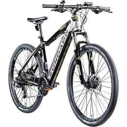 Zündapp Bicicleta de montaña eléctrica Z801 de 27,5 pulgadas, unisex, 650B, desviador de cambios Shimano, bicicleta eléctrica para hombre, pedelec bikes Hardtail (negro/plata, 48 cm)