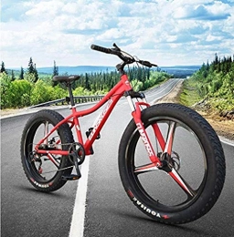 Abrahmliy Bicicleta Abrahmliy Bicicleta de montaña rgida de 26 Pulgadas para Adultos Cuadro de Acero con Alto Contenido de Carbono Horquilla con suspensin Doble Disco Doble Freno-Rojo_21 Velocidad