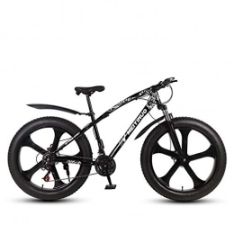 AISHFP Bicicleta AISHFP Bicicleta de montaña Fat Tire para Hombre Adulto, Bicicletas de Playa de Nieve de Velocidad Variable, Ruedas integradas de aleacin de magnesio de 26 Pulgadas, Negro, 21 Speed