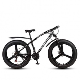 AISHFP Bicicleta AISHFP Bicicleta de montaña para Adultos Fat Tire, Bicicletas de Nieve de Velocidad Variable, Ruedas integradas de aleacin de magnesio de 26 Pulgadas, Negro, 24 Speed