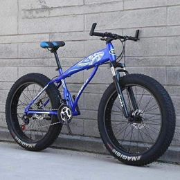 Alqn Bicicletas de montaña Fat Tires ALQN Bicicleta de montaña Bicicleta para adultos Hombres Mujeres, Bicicleta Fat Tire Mbt, Cuadro de acero de alto carbono y horquilla delantera amortiguadora, Freno de disco doble, D, 24 pulgadas 27 ve