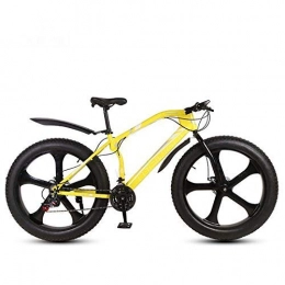 Alqn Bicicletas de montaña Fat Tires Alqn Bicicleta de montaña de 26 pulgadas para hombres adultos, bicicleta Fat Tire Mtb, freno de doble disco, marco de acero de alto carbono, E, 27 velocidades