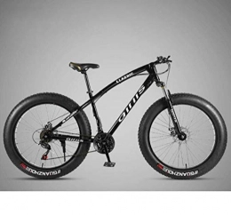Alqn Bicicleta ALQN Bicicleta de montaña de 26 pulgadas para hombres y mujeres, bicicletas Fat Tire Mtb, cuadro de acero con alto contenido de carbono, horquilla delantera amortiguadora y freno de doble disco, Negro
