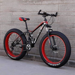Alqn Bicicletas de montaña Fat Tires Alqn Bicicleta de montaña Fat Tire para adultos, bicicleta de nieve para playa, bicicletas de crucero con doble disco de freno, bicicleta ligera con marco de acero de alto carbono, ruedas de 26 pulga