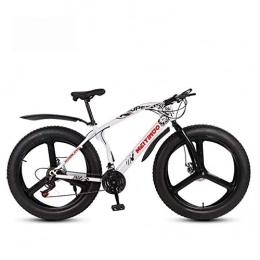 Alqn Bicicleta ALQN Bicicleta de montaña para adultos Fat Tire, bicicletas de nieve Bionic con horquilla delantera para playa, bicicleta de crucero con doble disco de freno, ruedas de 26 pulgadas, C, 21 velocidades